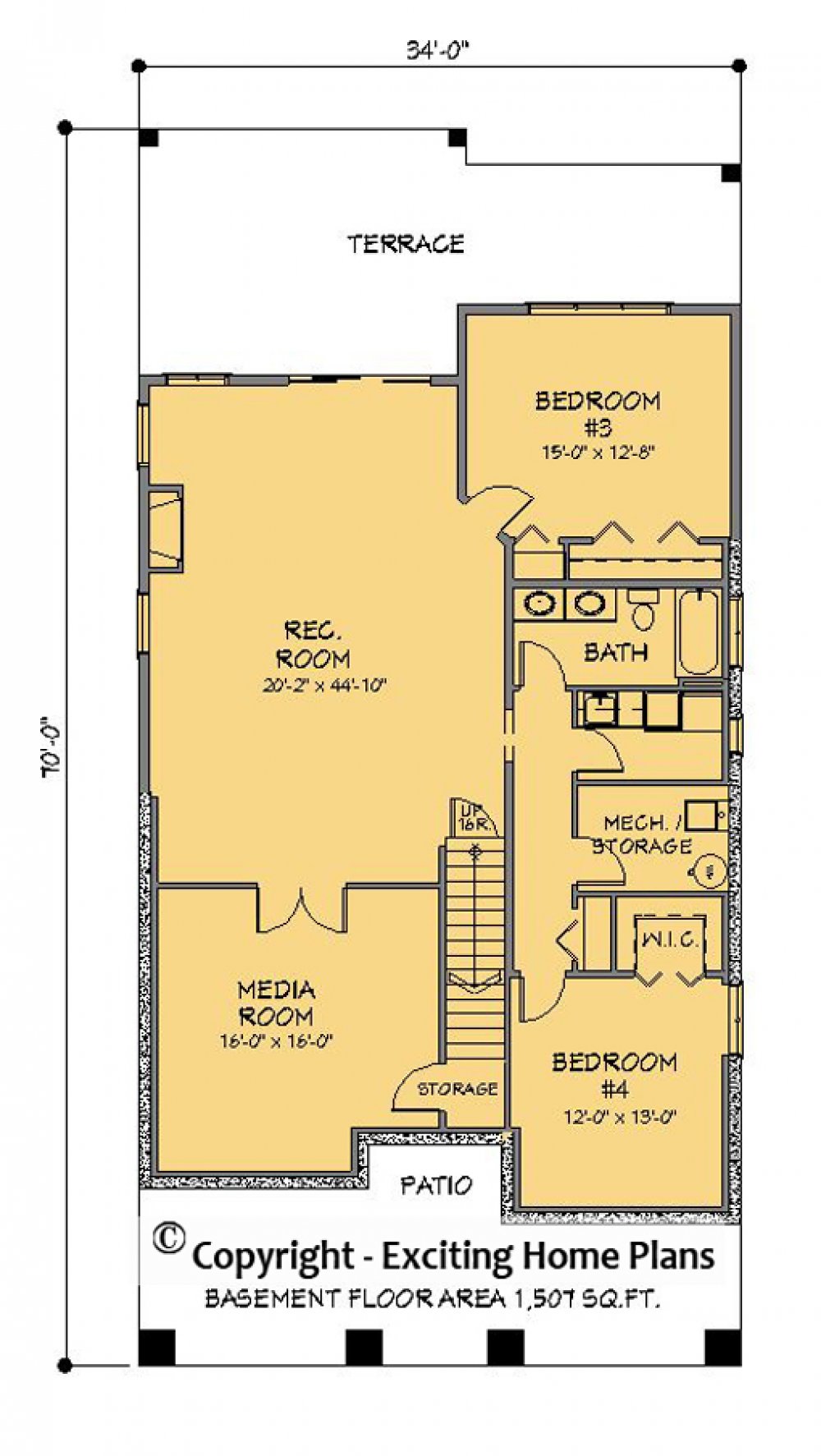 House Plan E1084-10 Lower Floor Plan
