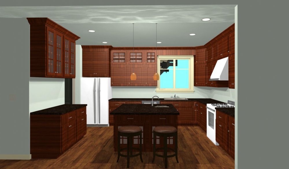 House Plan E1295-10 Interior Kitchen 3D Area