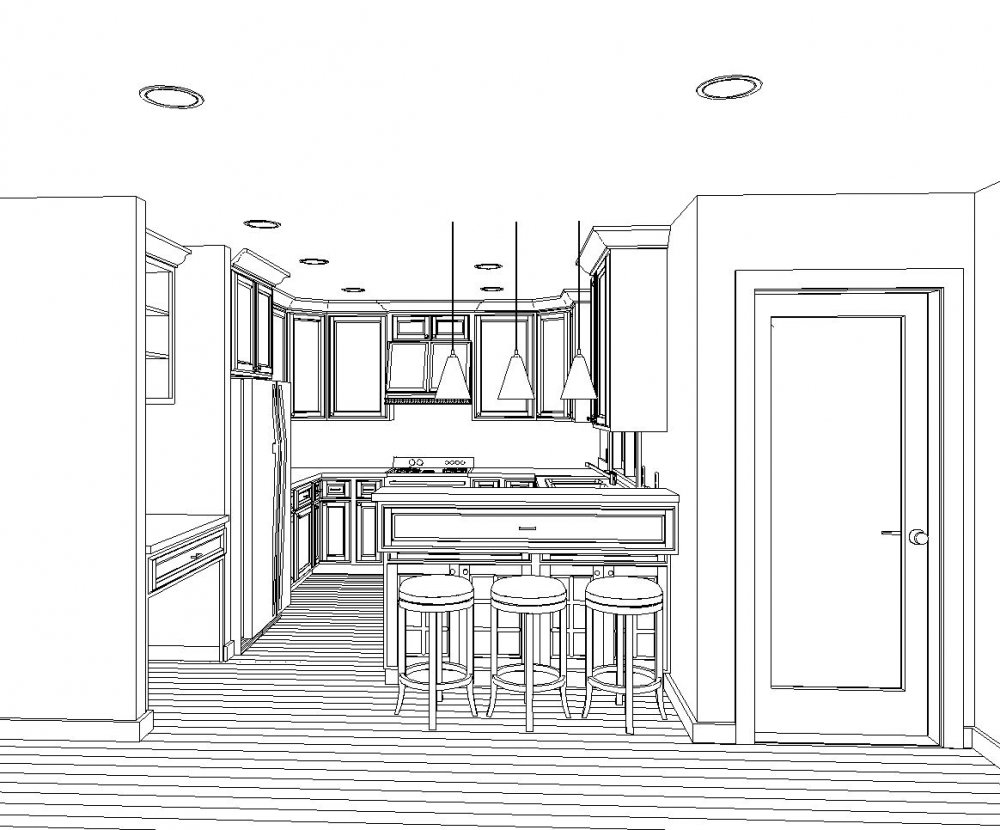 House Plan E1715-10 Interior Kitchen Area