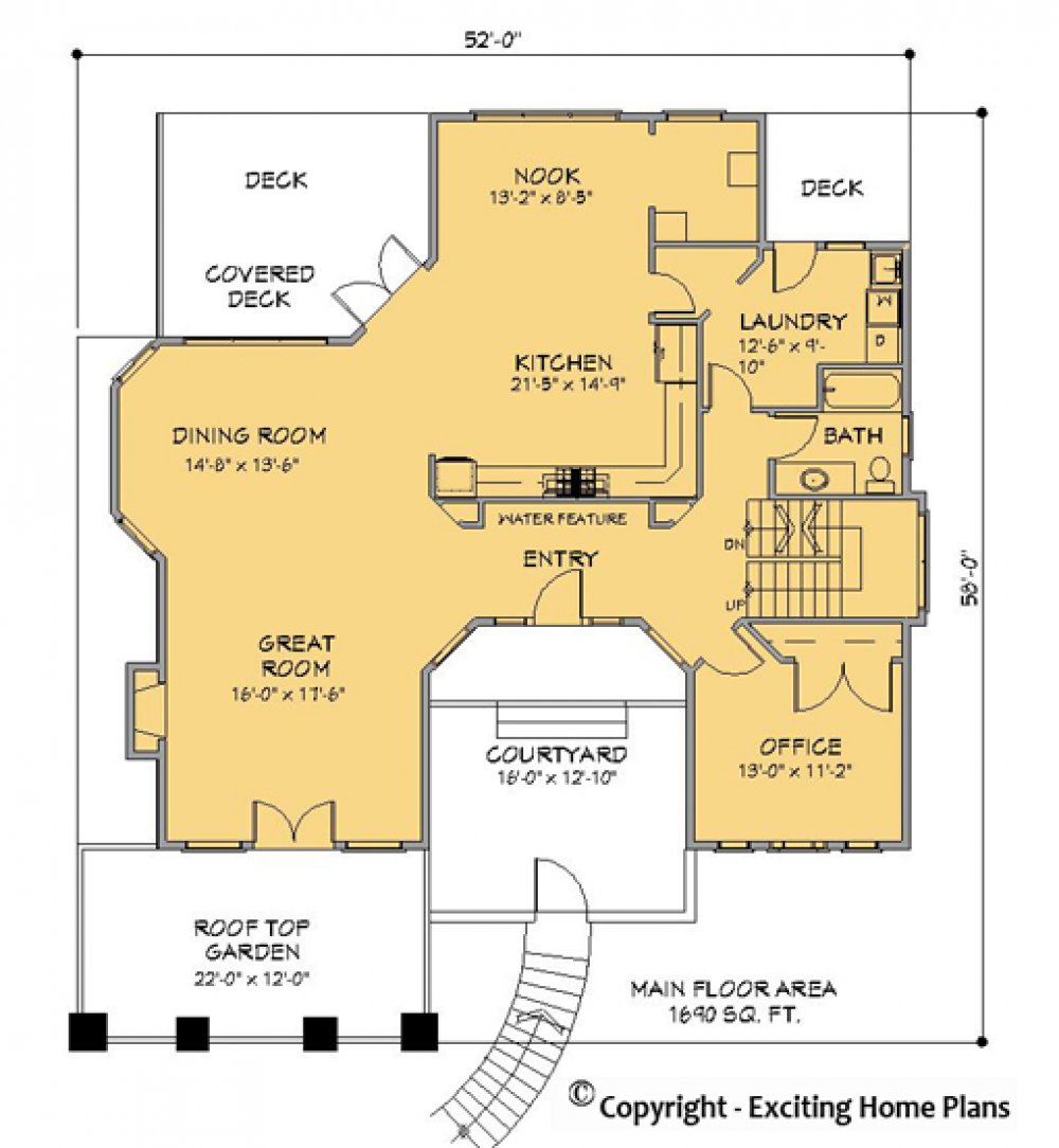 House Plan E1094-10 Main Floor Plan