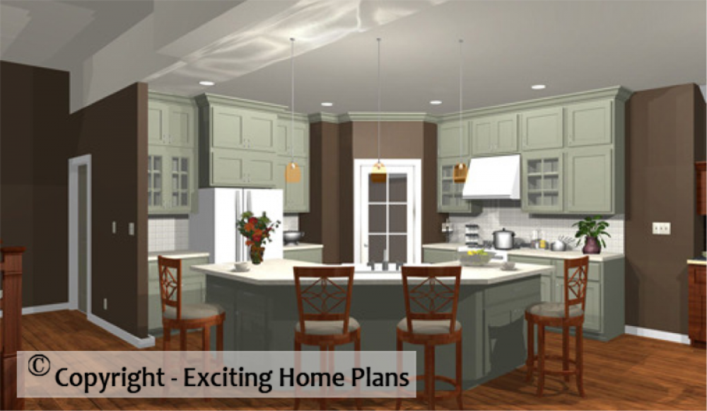 House Plan E1056-10 Interior Kitchen 3D Area