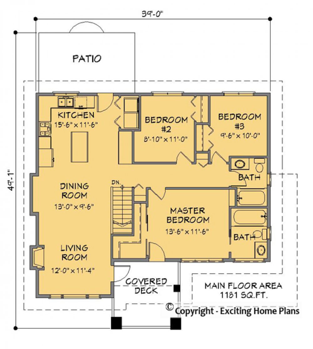 House Plan E1146-10 Main Floor Plan