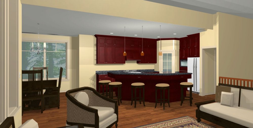 House Plan E1355-10 Interior Kitchen 3D Area