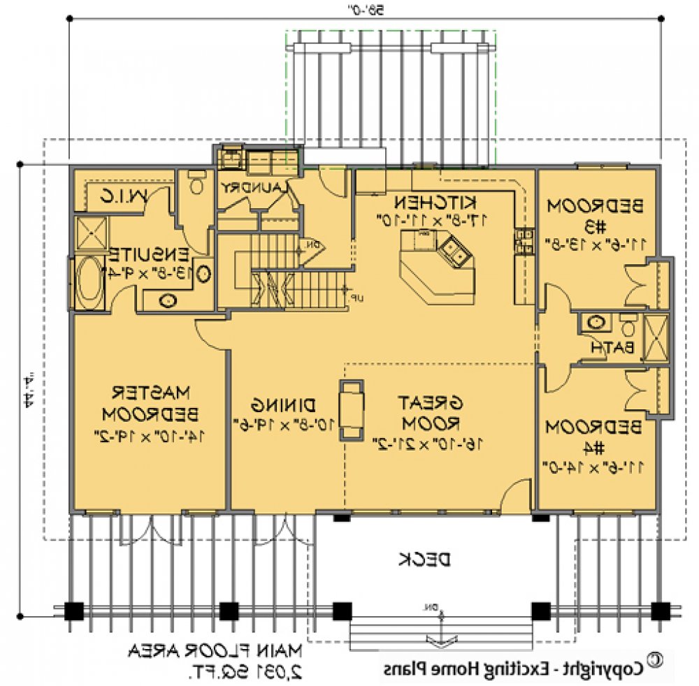 House Plan E1139-10 Main Floor Plan REVERSE