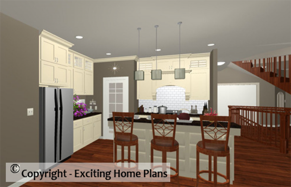 House Plan E1012-10 Interior Kitchen 3D Area