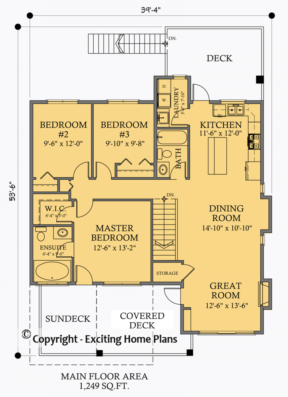 House Plan E1042-10  Main Floor Plan