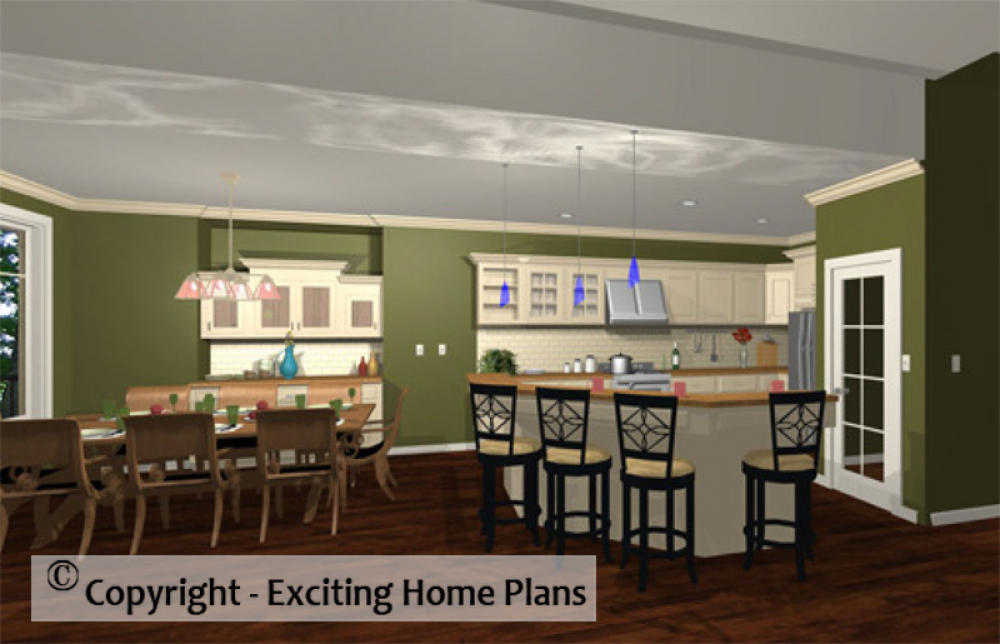 House Plan E1054-10 Interior Kitchen 3D Area
