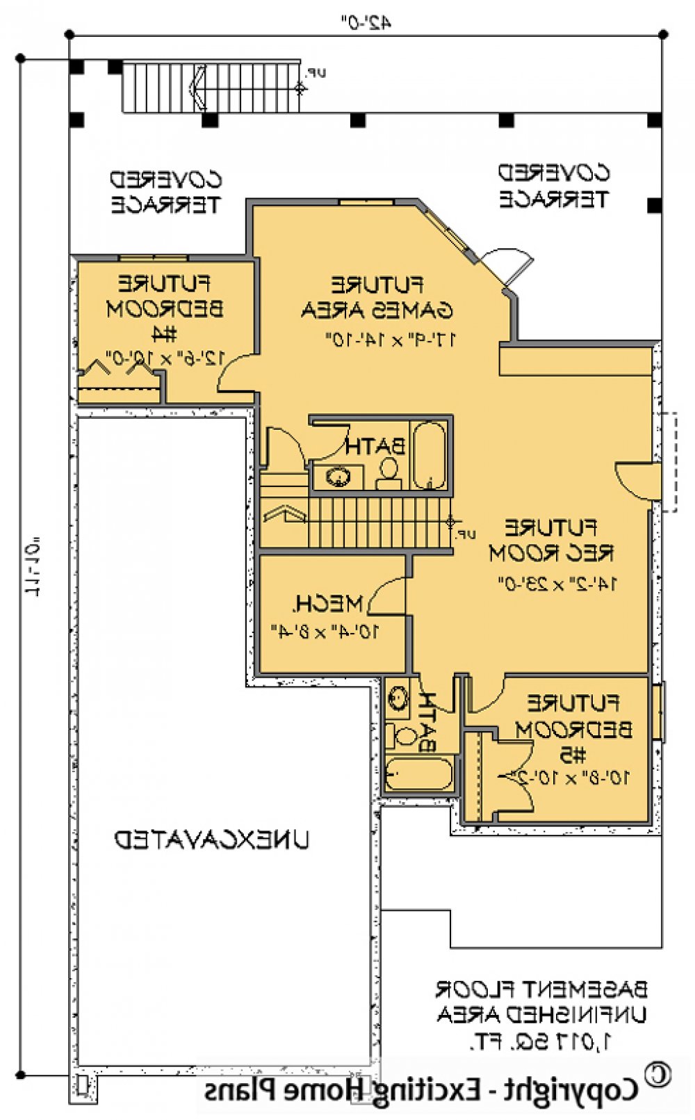 House Plan E1151-10 Lower Floor Plan