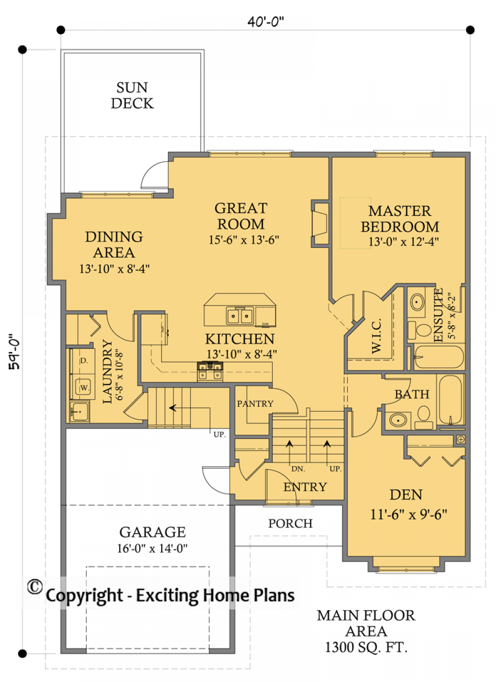 House Plan E1682-10 Main Floor Plan