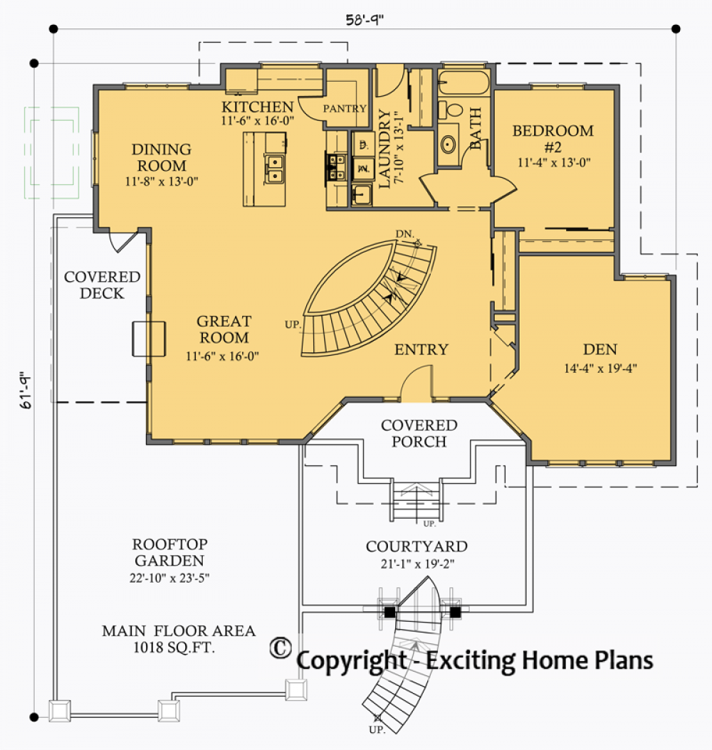 House Plan E1012-10 Main Floor Plan