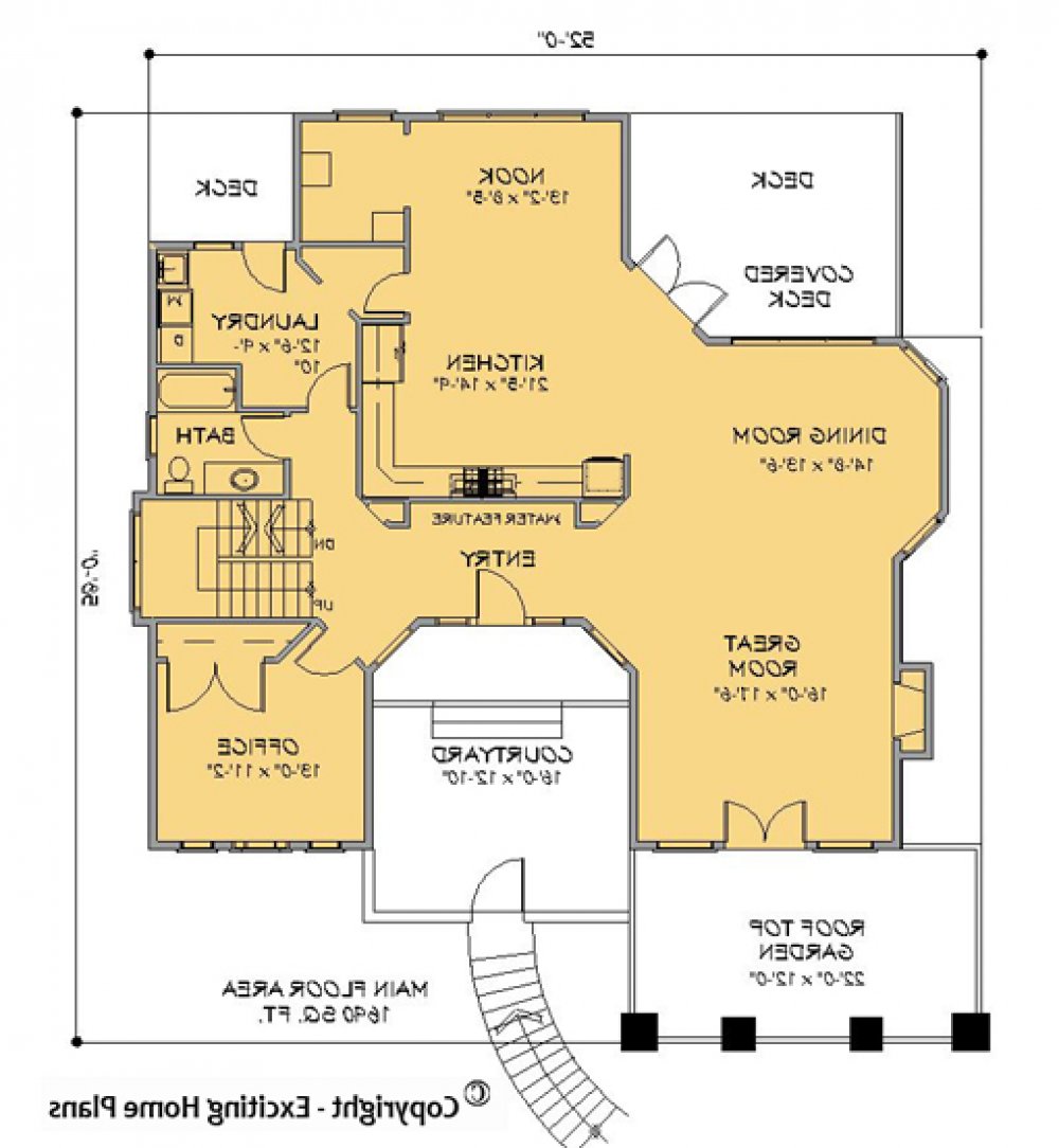 House Plan E1094-10  Main Floor Plan REVERSE