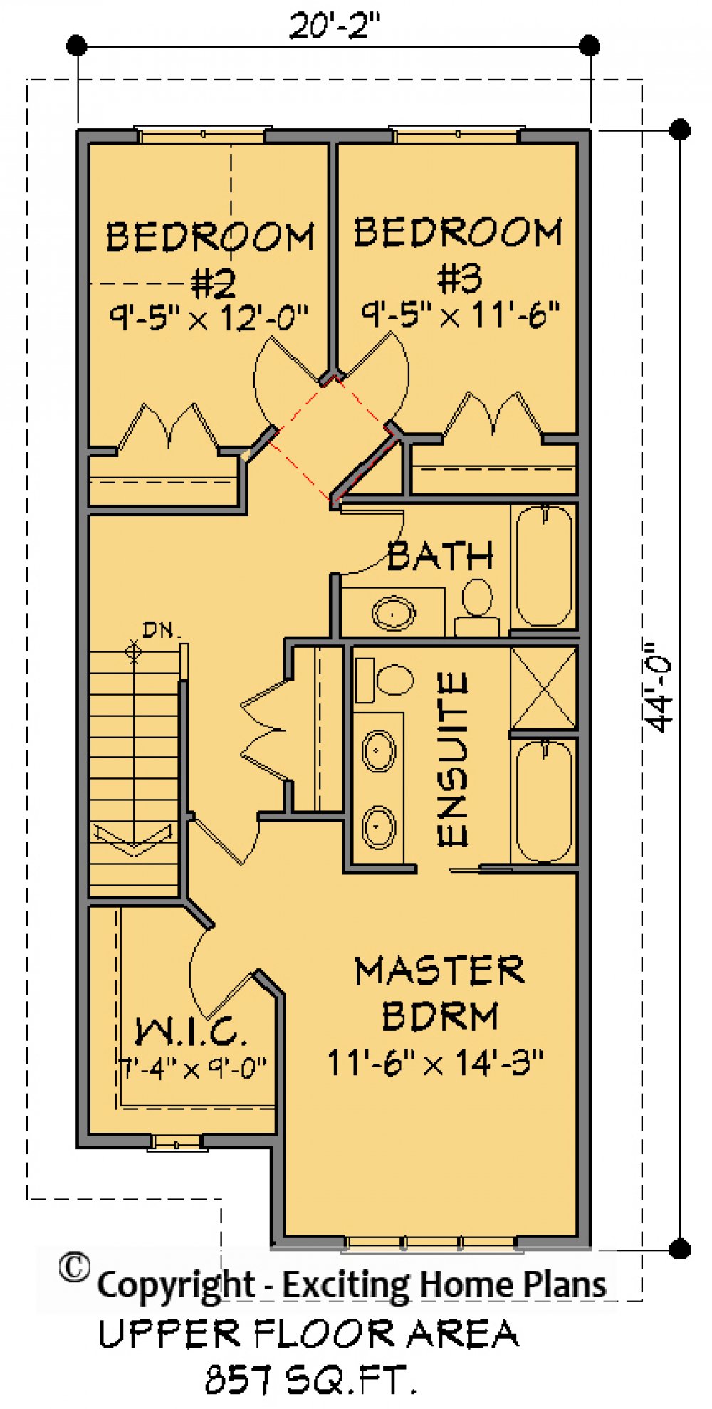 House Plan E1563-10  Upper Floor Plan