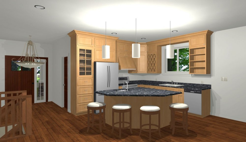 House Plan E1518-10 Interior Kitchen 3D Area