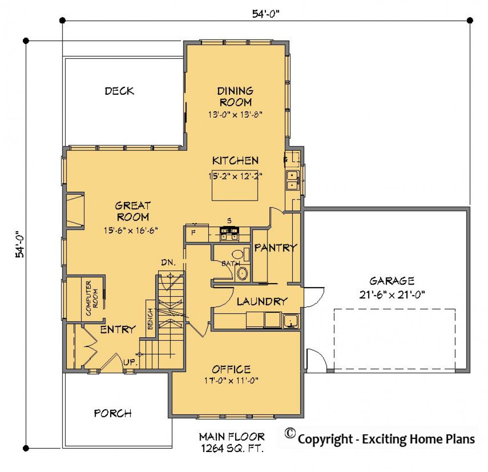 House Plan E1631-10 Main Floor Plan