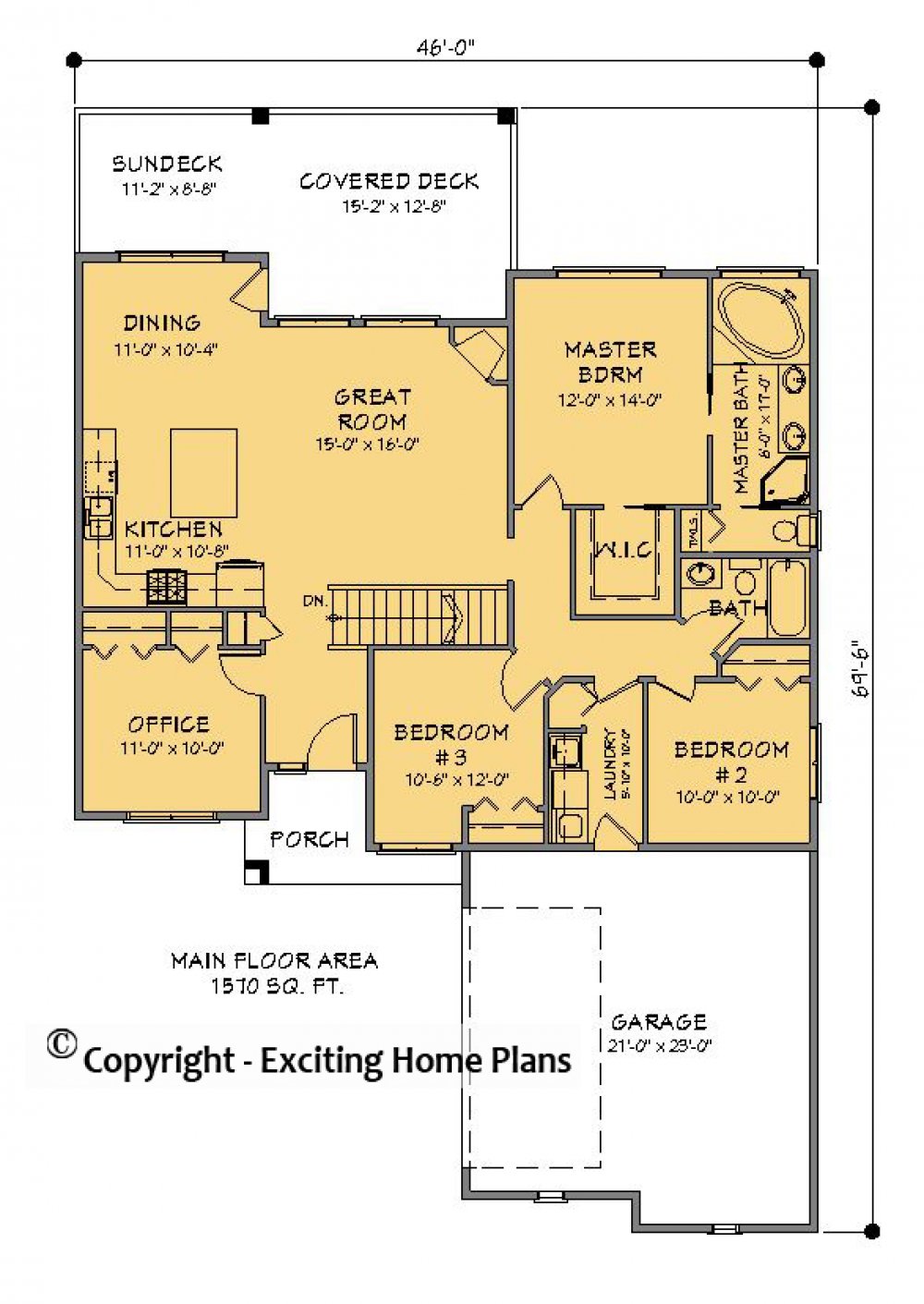 House Plan E1317-10 Main Floor Plan