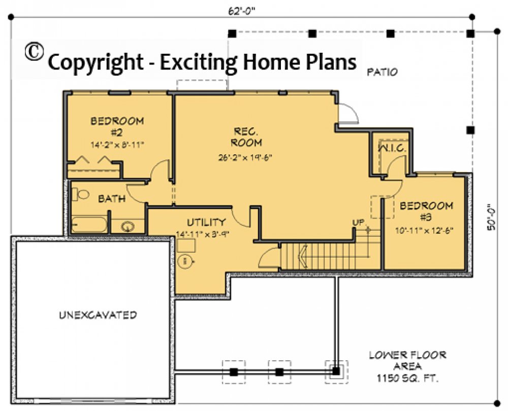 House Plan E1432-10  Lower Floor Plan