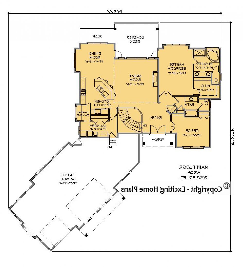 House Plan E1355-10 Main Floor Plan REVERSE
