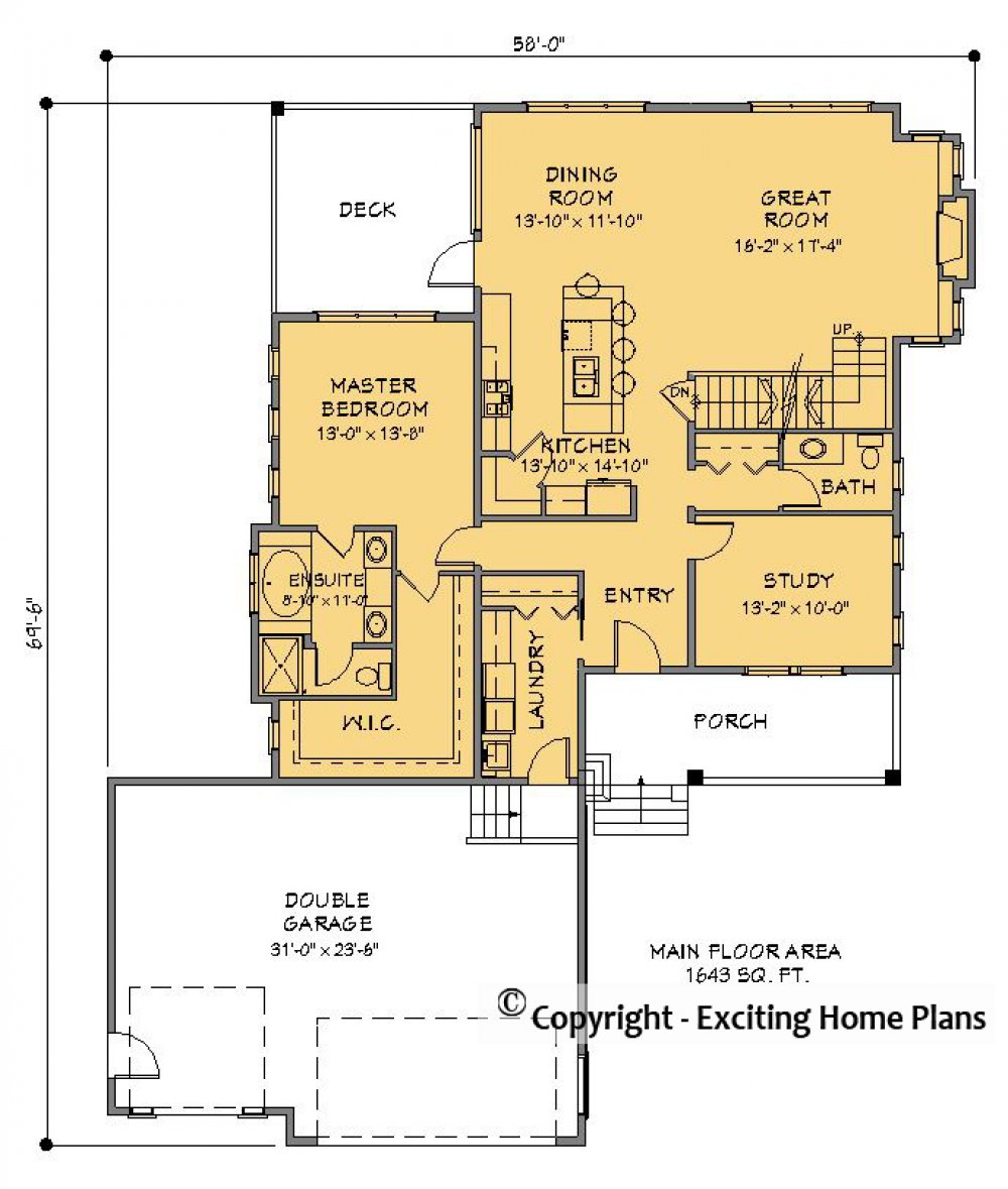 House Plan E1323-10 Main Floor Plan