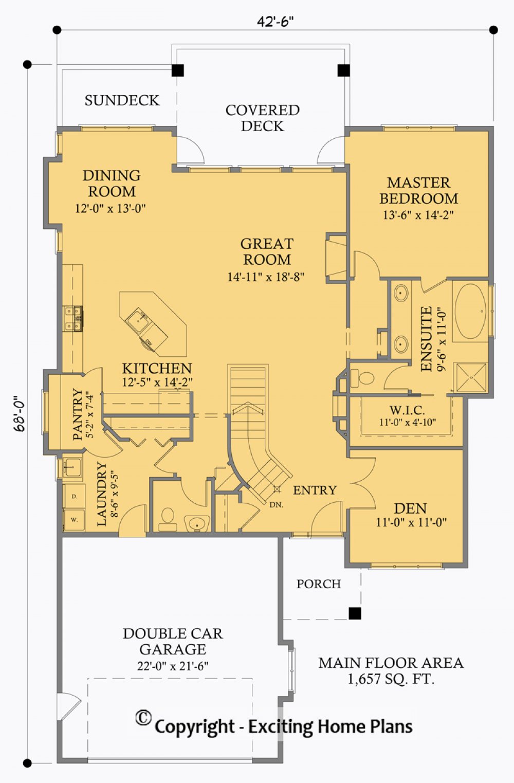 House Plan E1059-10 Main Floor Plan
