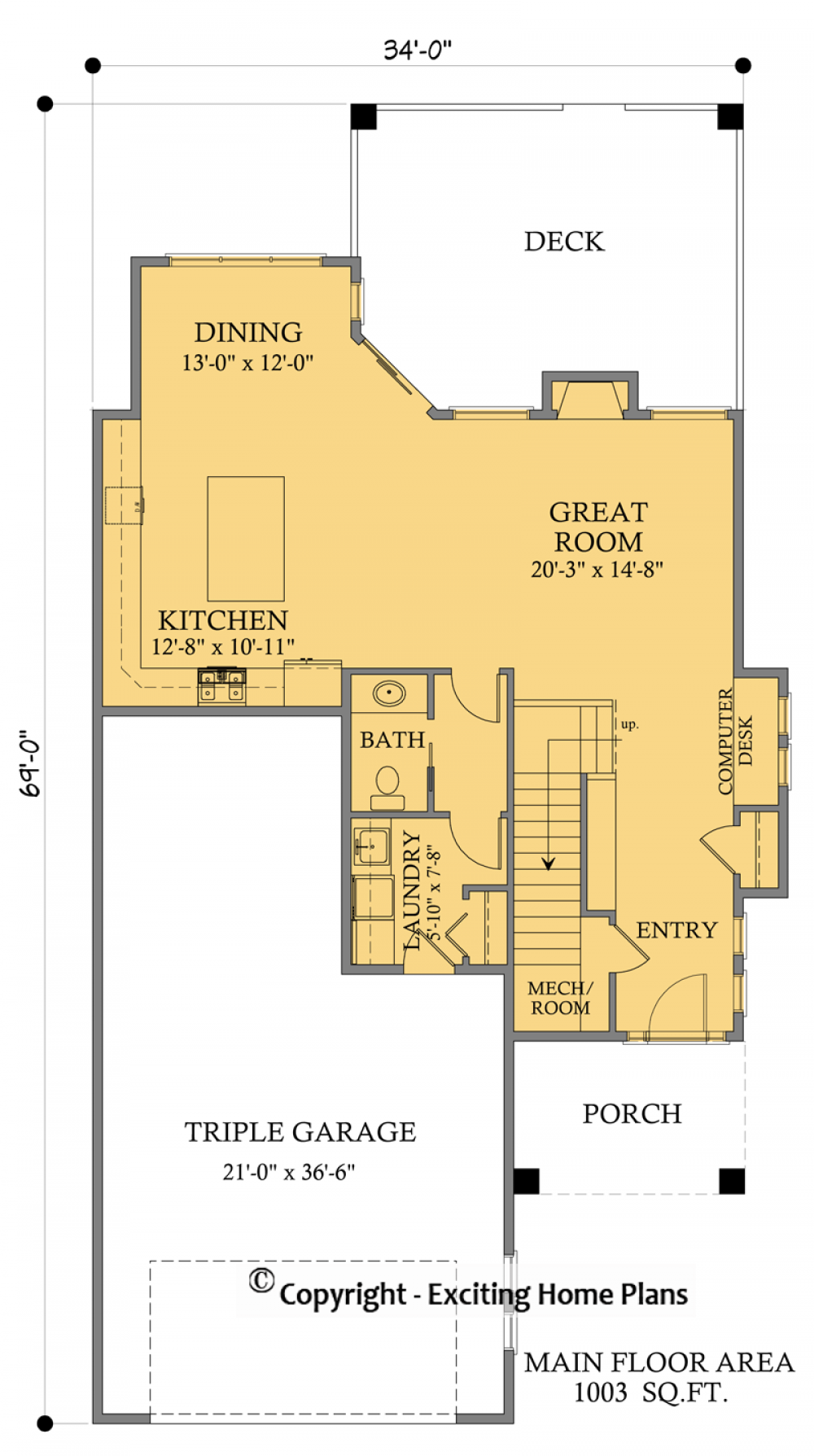 House Plan E1566-10 Main Floor Plan