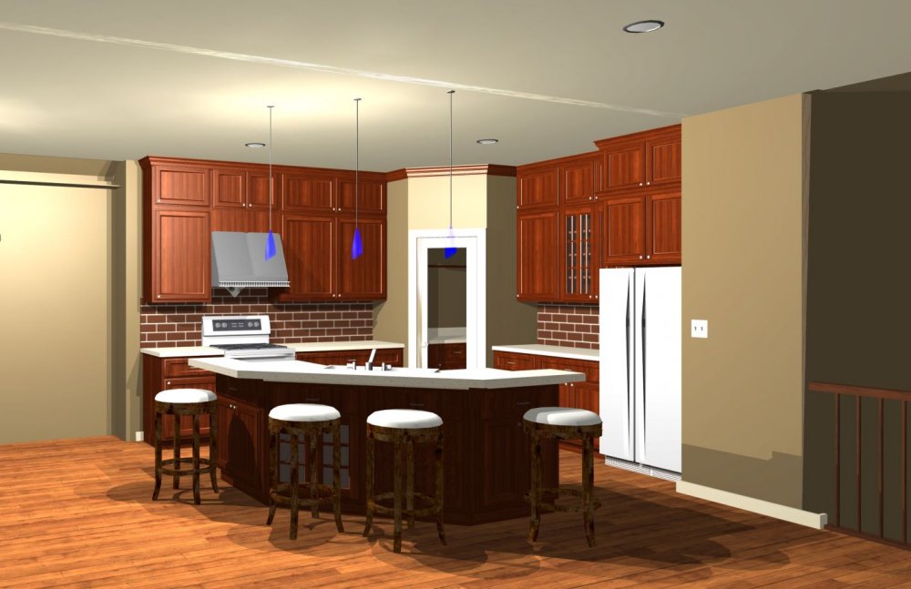 House Plan E1218-10 Interior Kitchen 3D Area