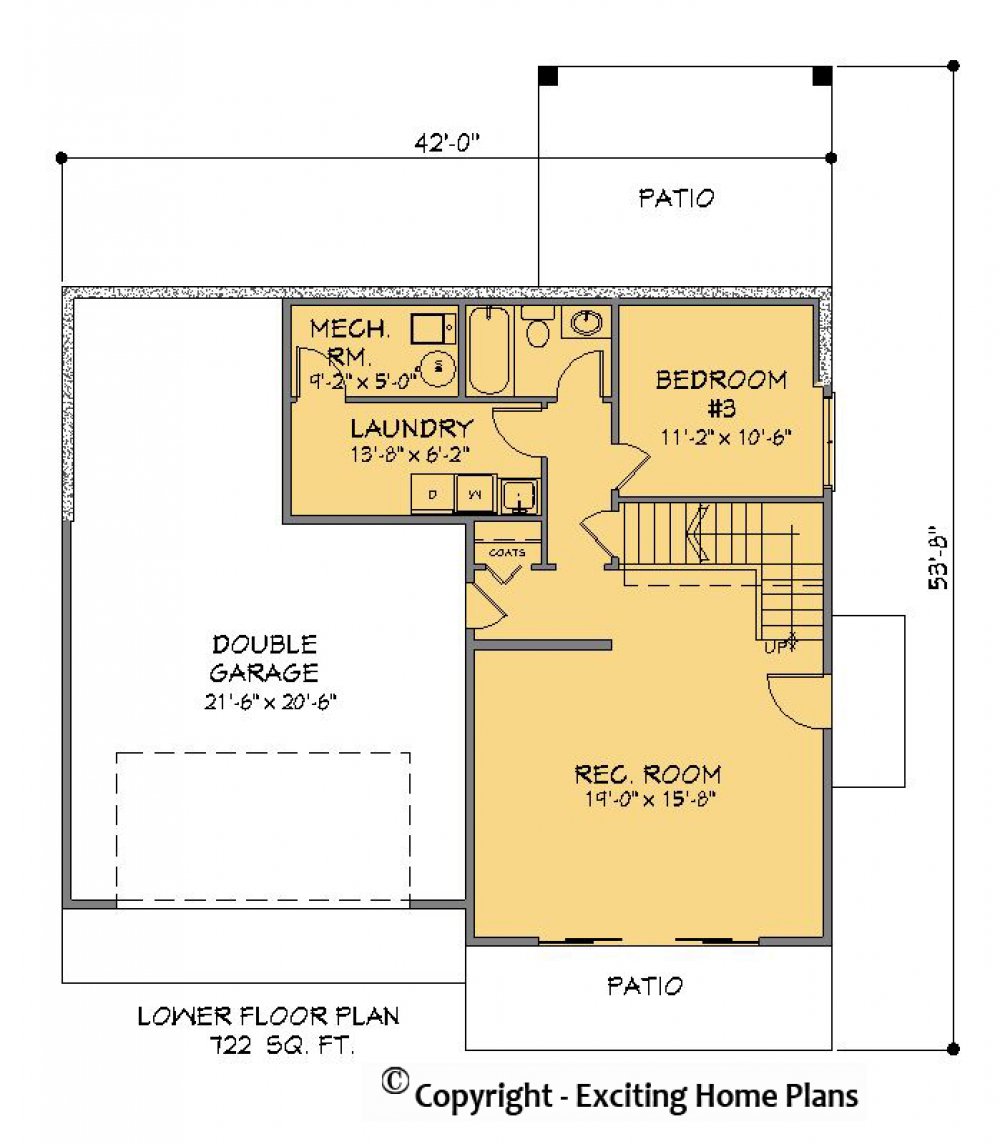 House Plan E1208-10 Lower Floor Plan