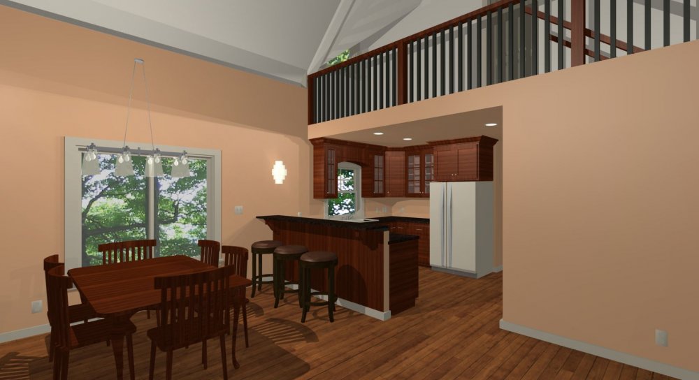 House Plan E1114-10 Interior Kitchen 3D Area