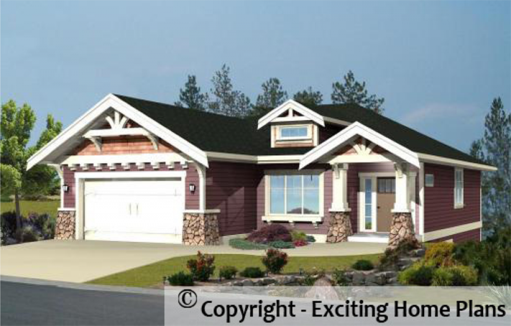 House Plan E1030-10 Exterior 3D View