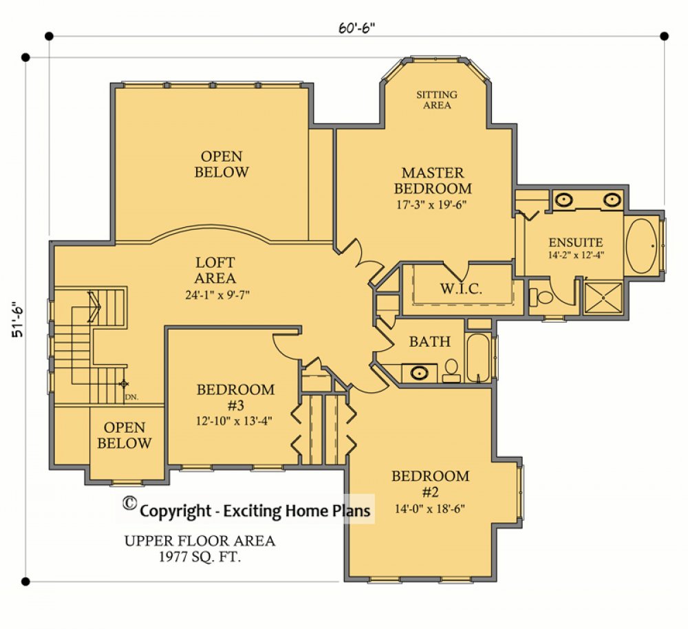 House Plan E1073-10 Upper Floor Plan