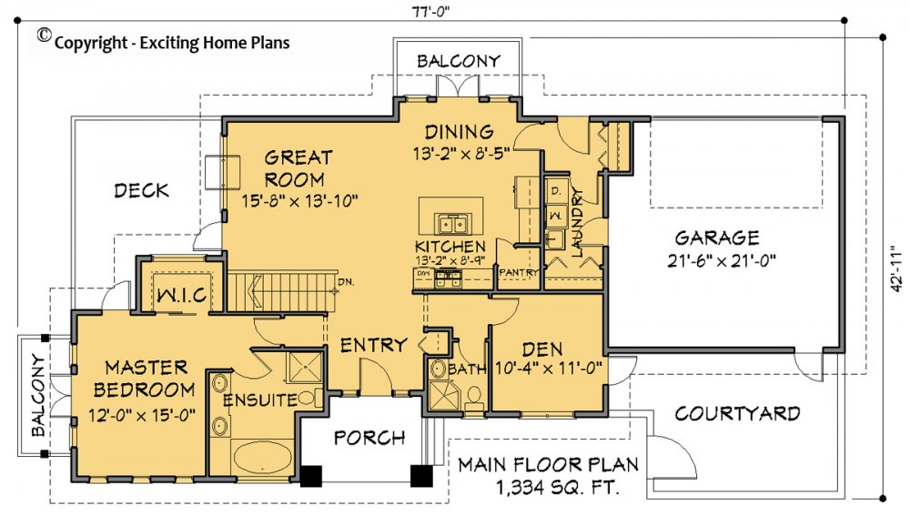 House Plan E1410-10  Main Floor Plan