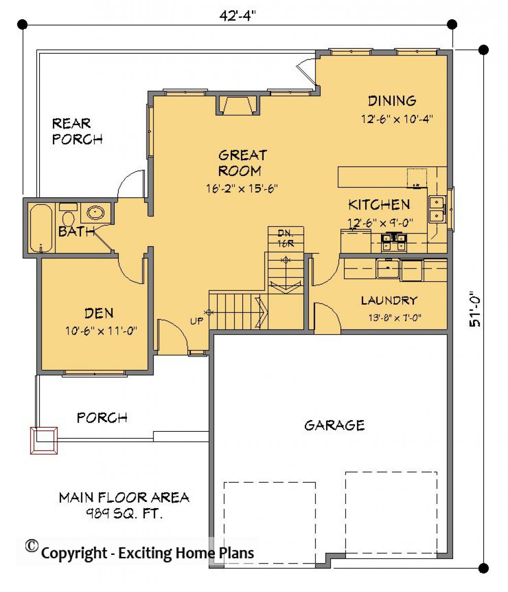 House Plan E1456-10 Main Floor Plan