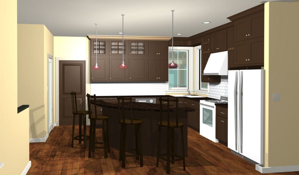 House Plan E1252-10 Interior Kitchen 3D Area