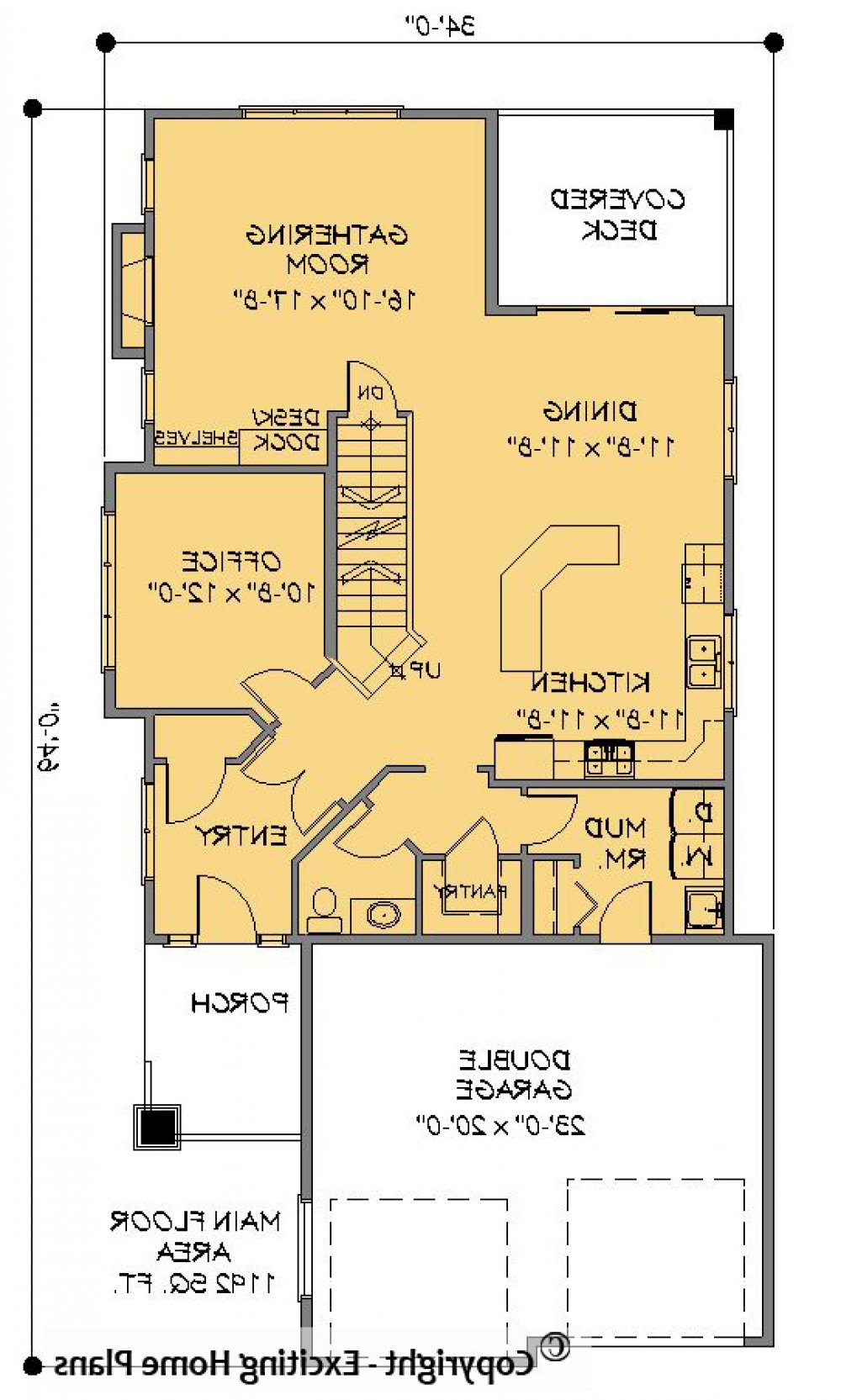 House Plan E1202-10 Main Floor Plan REVERSE