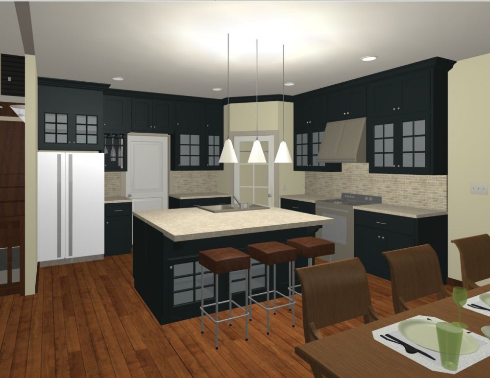 House Plan E1075-11 Interior Kitchen 3D Area