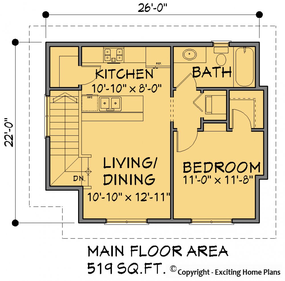 House Plan E1185-10 Main Floor Plan