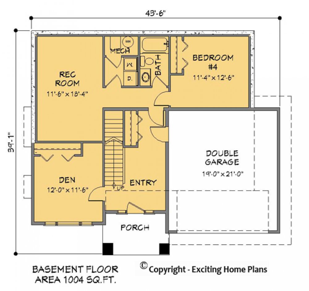 House Plan E1146-10 Lower Floor Plan