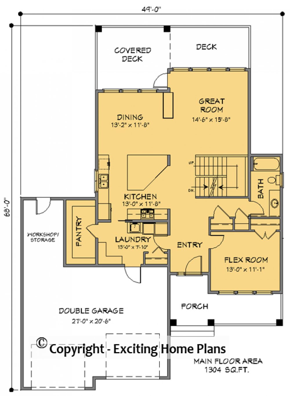 House Plan E1712-10 Main Floor Plan