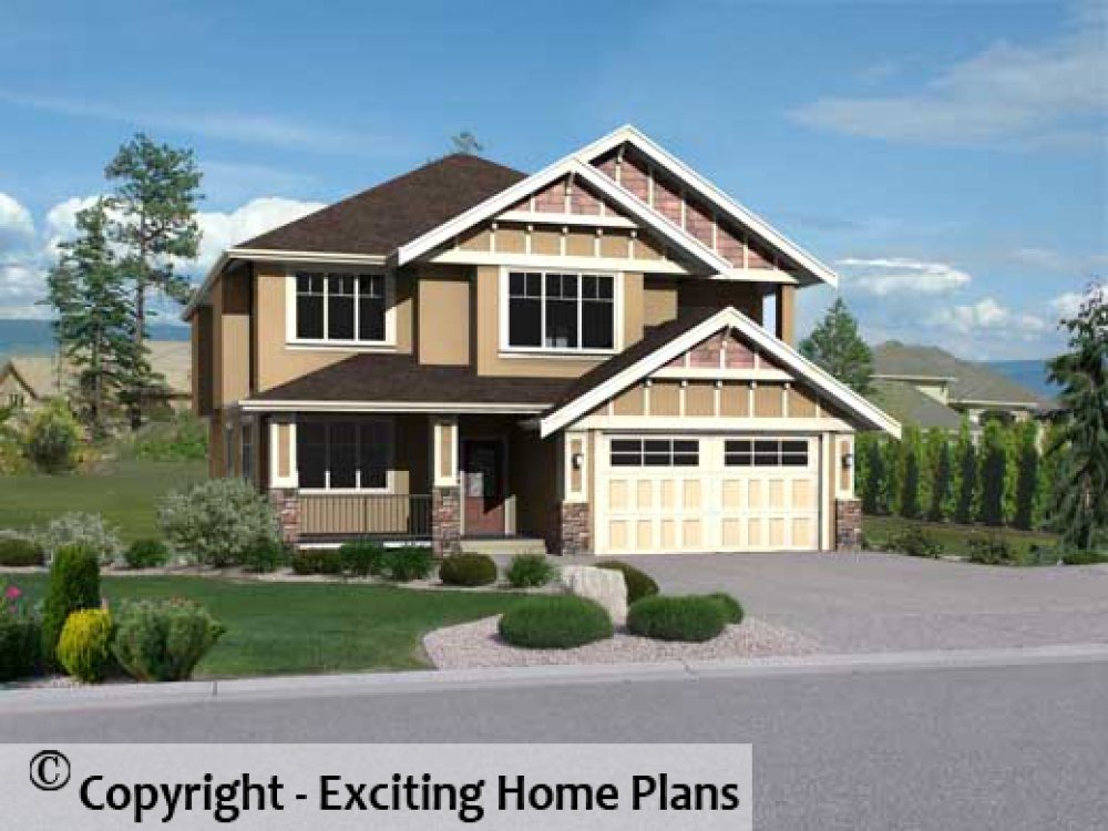 House Plan E1267-10 Front 3D View