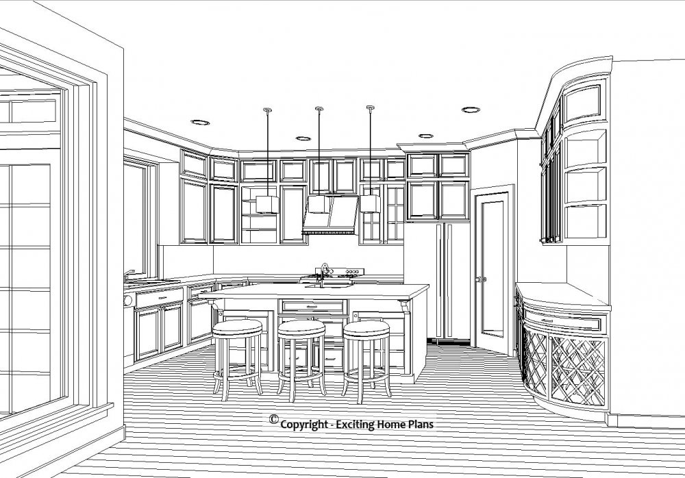 House Plan E1198-13 Interior Kitchen Area
