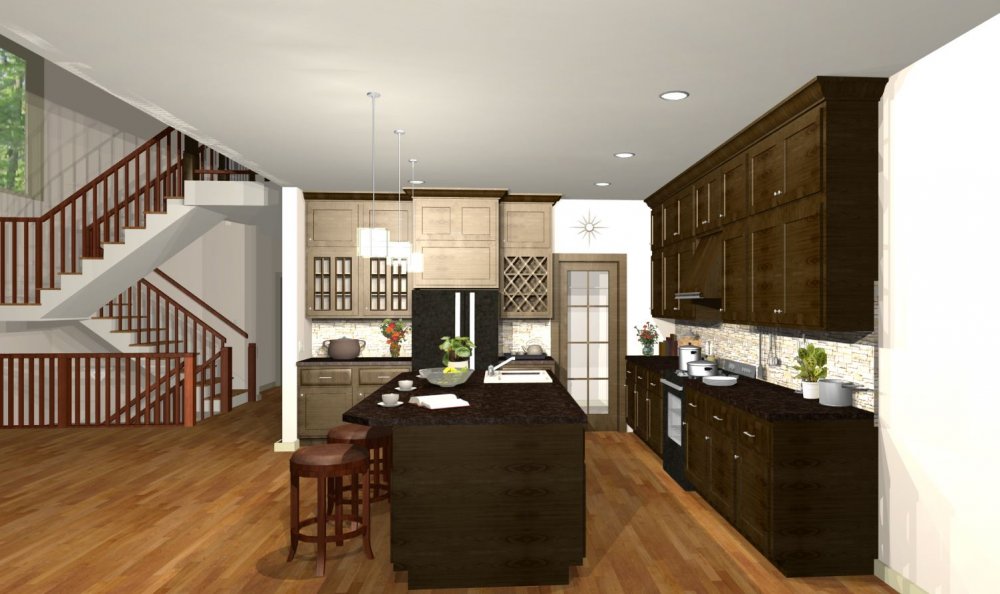 House Plan E1373-10 Interior Kitchen 3D Area