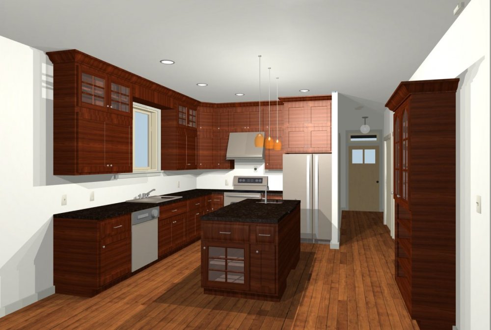 House Plan E1307-10 Interior Kitchen 3D Area