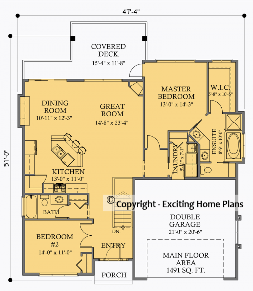 House Plan E1046-10 Main Floor Plan
