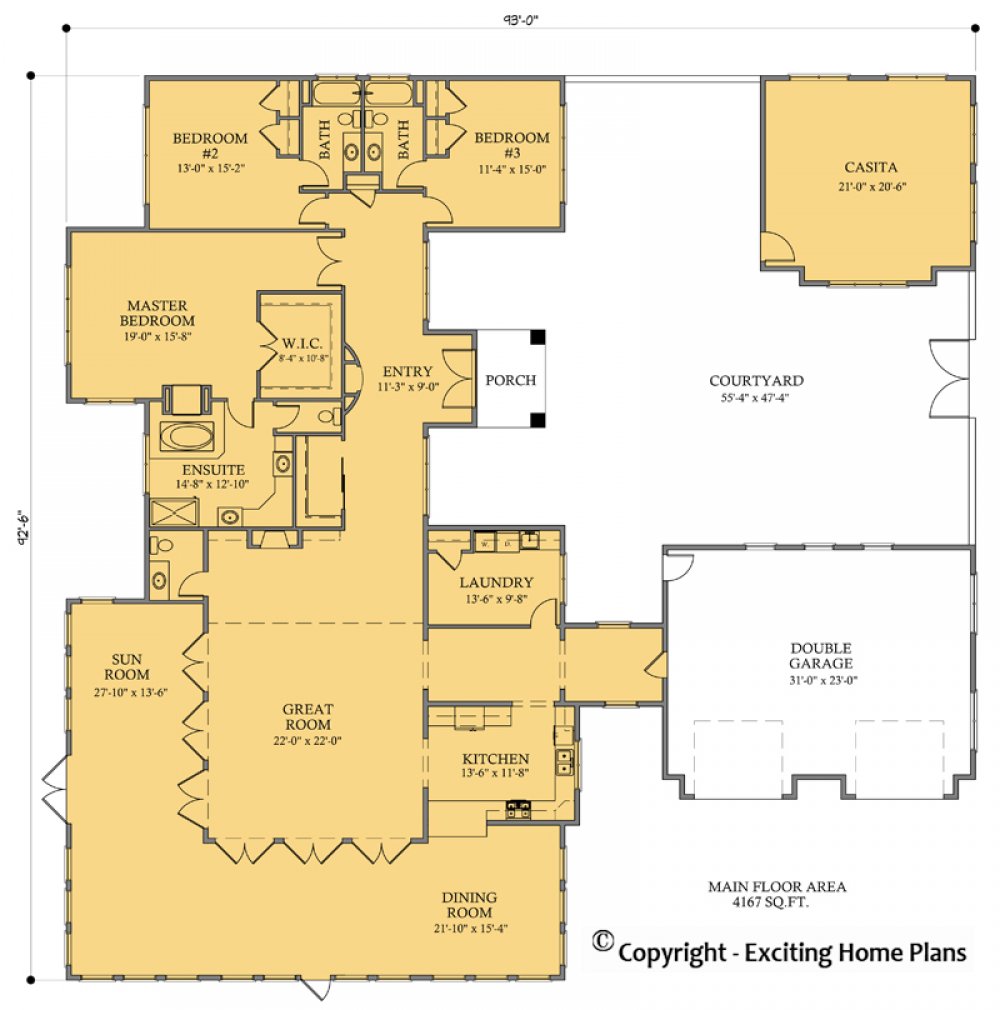 House Plan E1080-10 Main Floor Plan