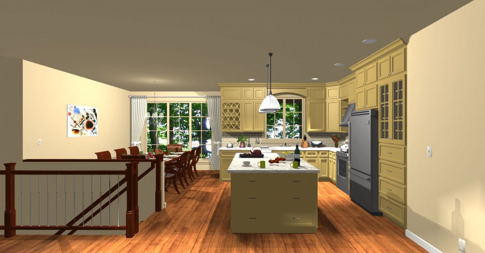House Plan E1214-10 Interior Kitchen 3D Area