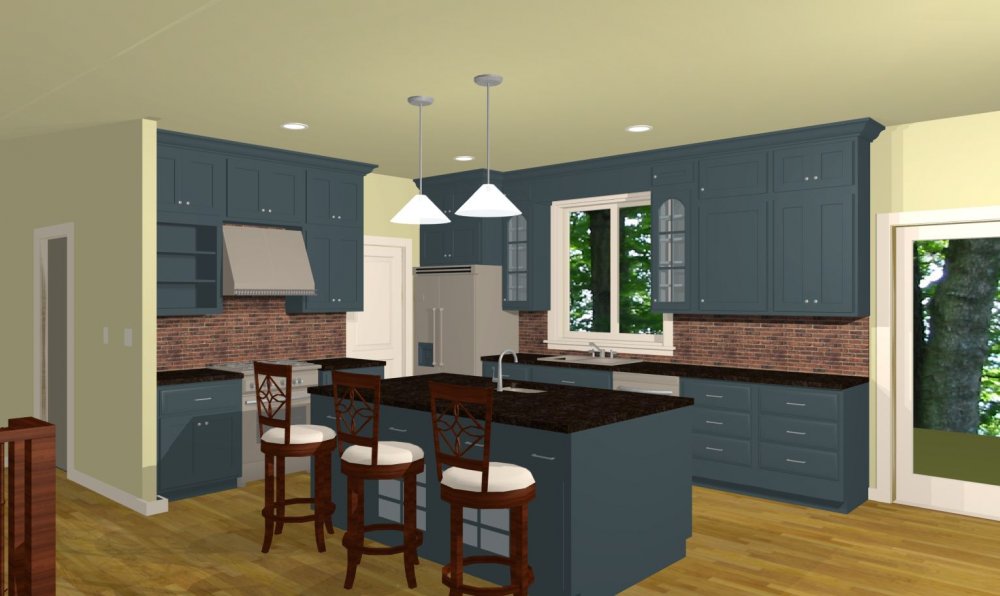 House Plan E1167-10 Interior Kitchen 3D Area