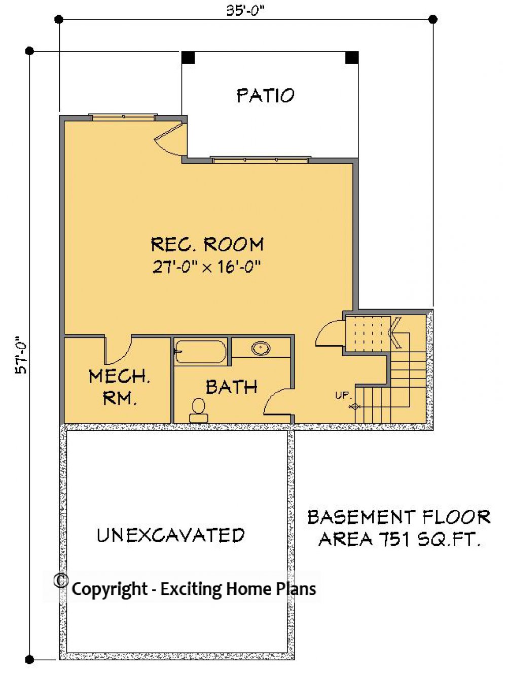 House Plan E1495-10 Lower Floor Plan