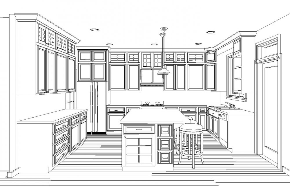 House Plan E1713-10M Interior Kitchen Area