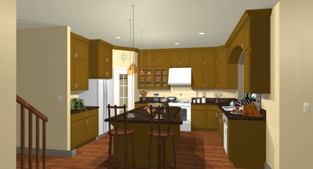House Plan E1109-10 Interior Kitchen 3D Area