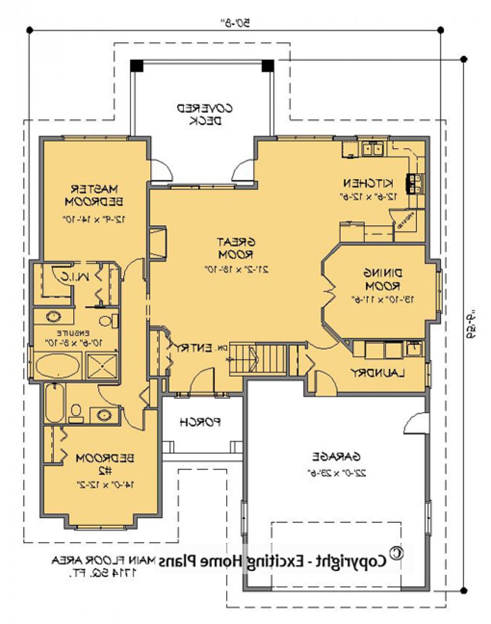 House Plan E1060-10  Main Floor Plan REVERSE