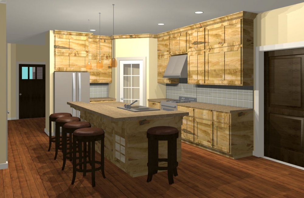 House Plan E1323-10 Interior Kitchen 3D Area